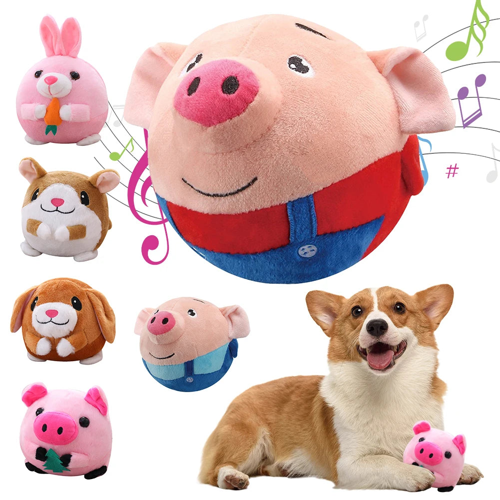 Interactive Moving Dog Ball Toy – Plush Bouncing, Sound & Vibration Toy for Indoor Play