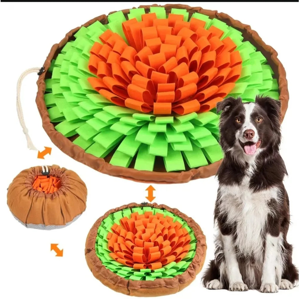 Pet Sniffing Mat Dog Puzzle Interactive Training Mat, Washable Durable Foldable Pet Foraging Feeding Mat Supplies, Pet Training