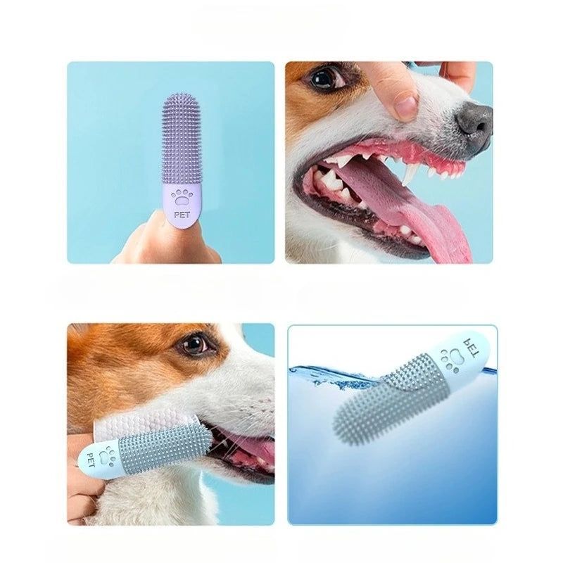 Soft Silicone Finger Toothbrush – 360° Oral Care Brush for Dogs & Cats