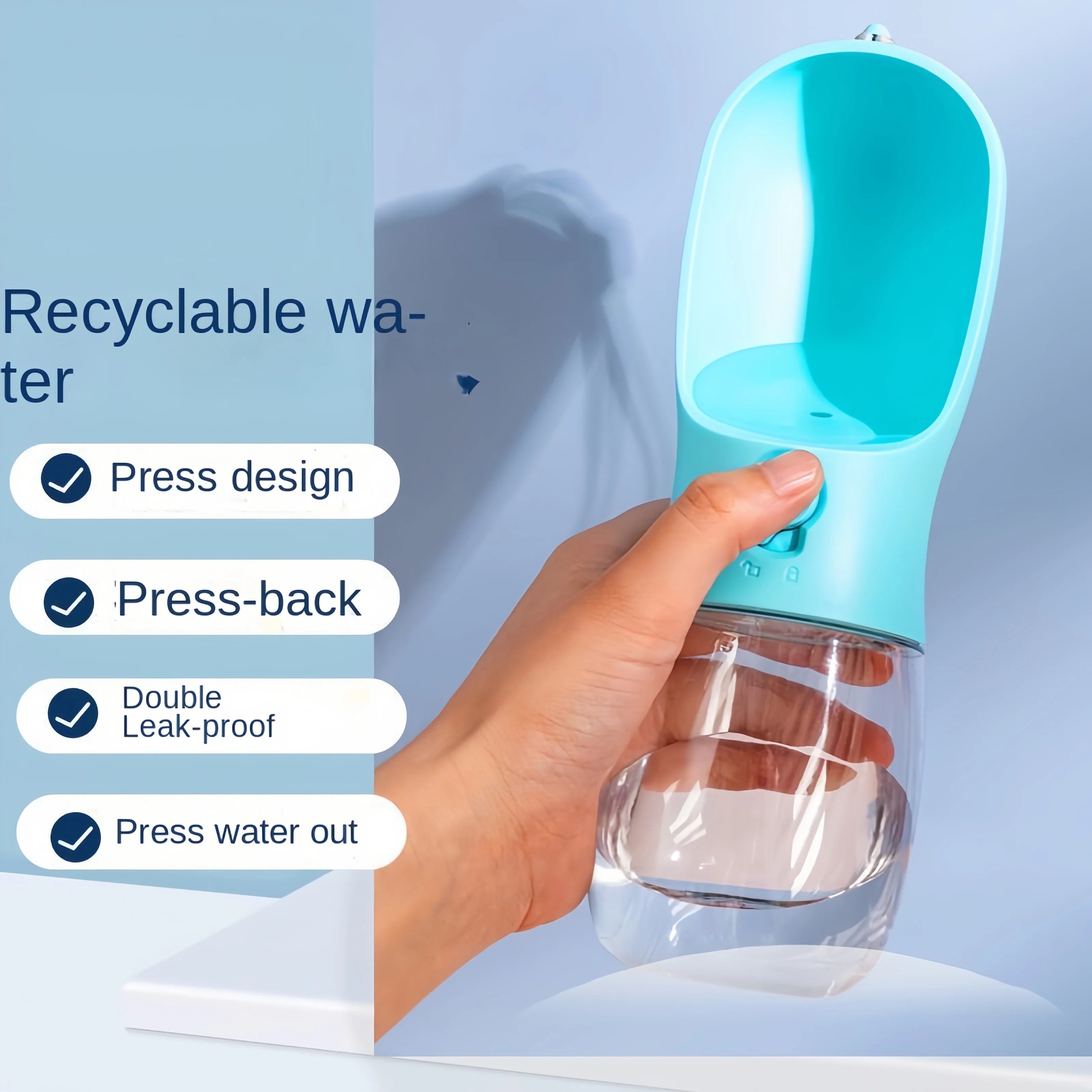 2-in-1 Portable Pet Water Bottle – Food & Water Travel Bottle for Dogs & Cats