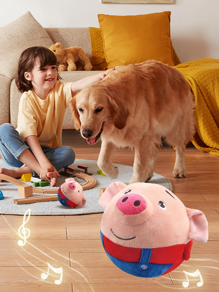 Interactive Moving Dog Ball Toy – Plush Bouncing, Sound & Vibration Toy for Indoor Play