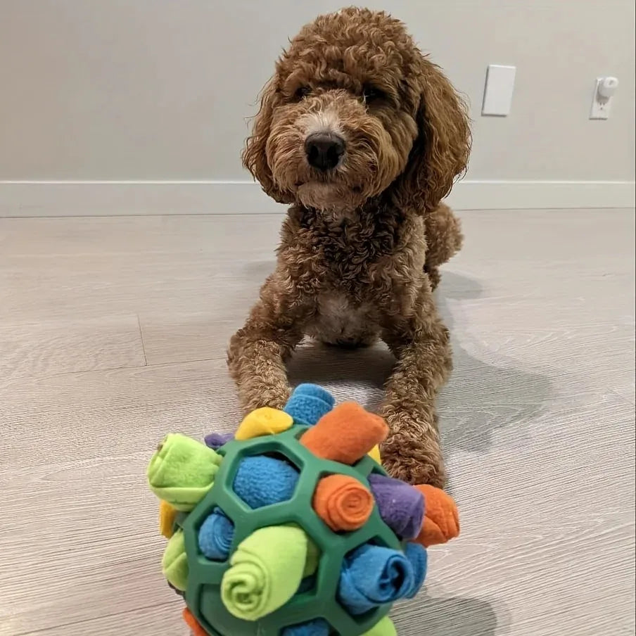 Interactive Dog Treat Puzzle Ball – Snuffle Enrichment Toy for Mental Stimulati