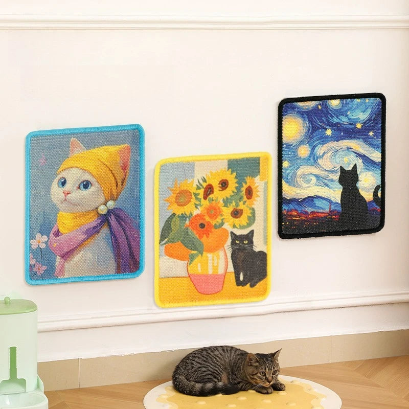 Cat Scratch Mat for Walls & Furniture – Decorative Wall Mounted Scratching Pad