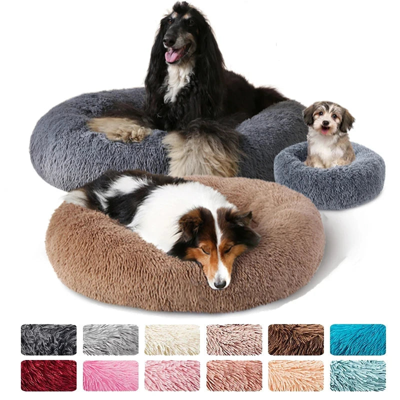 Soft Plush Pet Bed – Round Sleeping Cushion for Cats & Small Dogs