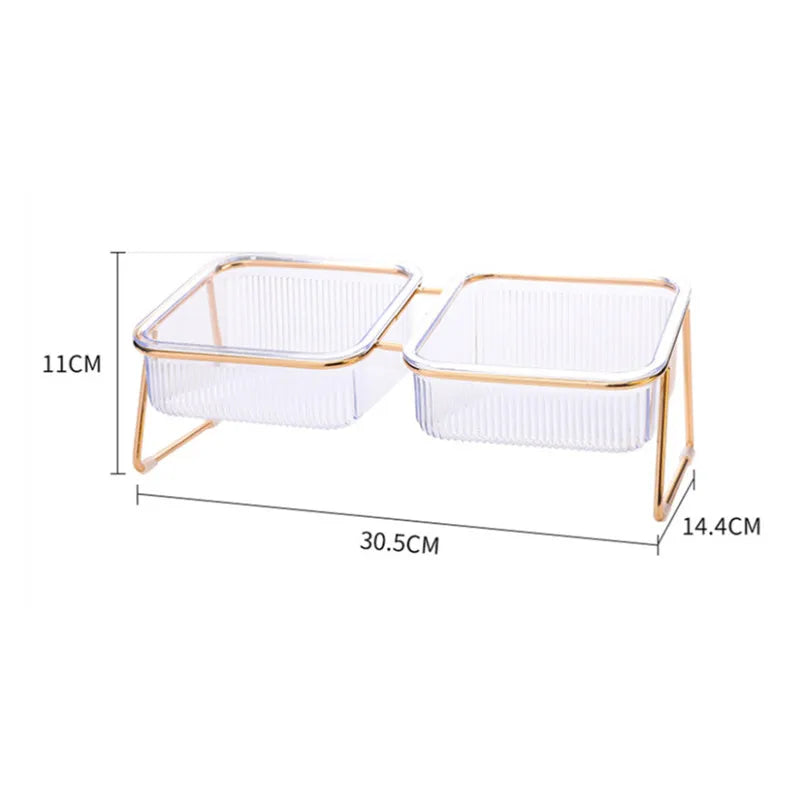 Premium Raised Double Pet Bowl – Elevated Food & Water Feeder for Cats & Dogs
