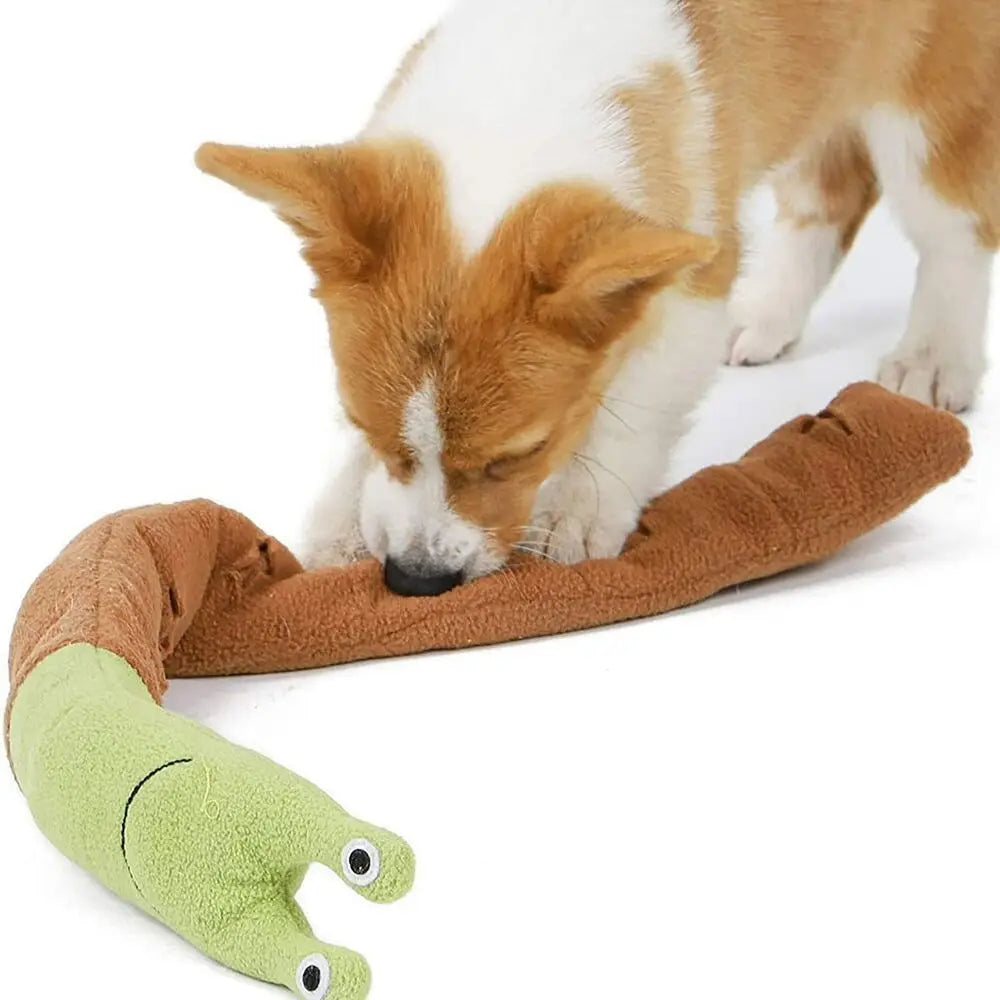 Interactive Snail Treat Toy for Dogs and Cats – Plush Slow Feeder Squeaky Toy