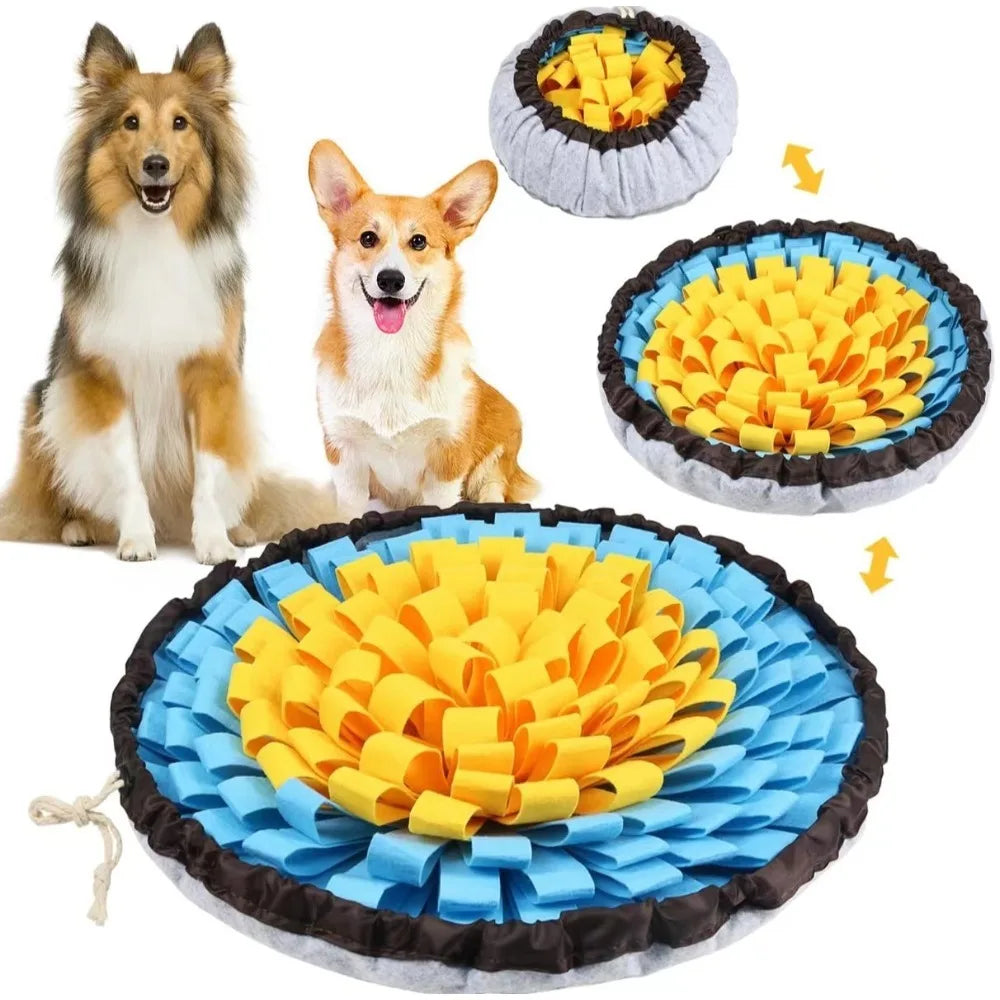 Pet Sniffing Mat Dog Puzzle Interactive Training Mat, Washable Durable Foldable Pet Foraging Feeding Mat Supplies, Pet Training
