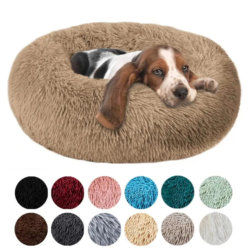 Soft Plush Pet Bed – Round Sleeping Cushion for Cats & Small Dogs