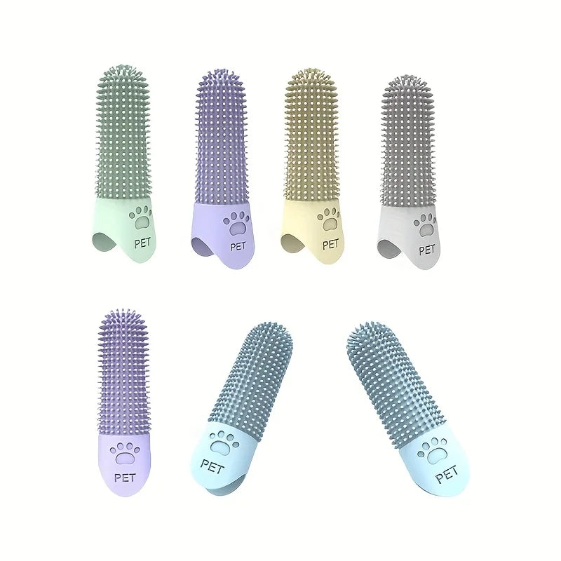 Soft Silicone Finger Toothbrush – 360° Oral Care Brush for Dogs & Cats