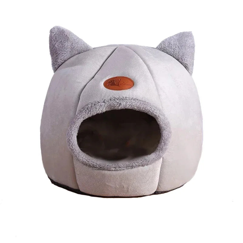 Warm Cat Cave Bed – Plush Indoor Pet House for Cats & Small Dogs