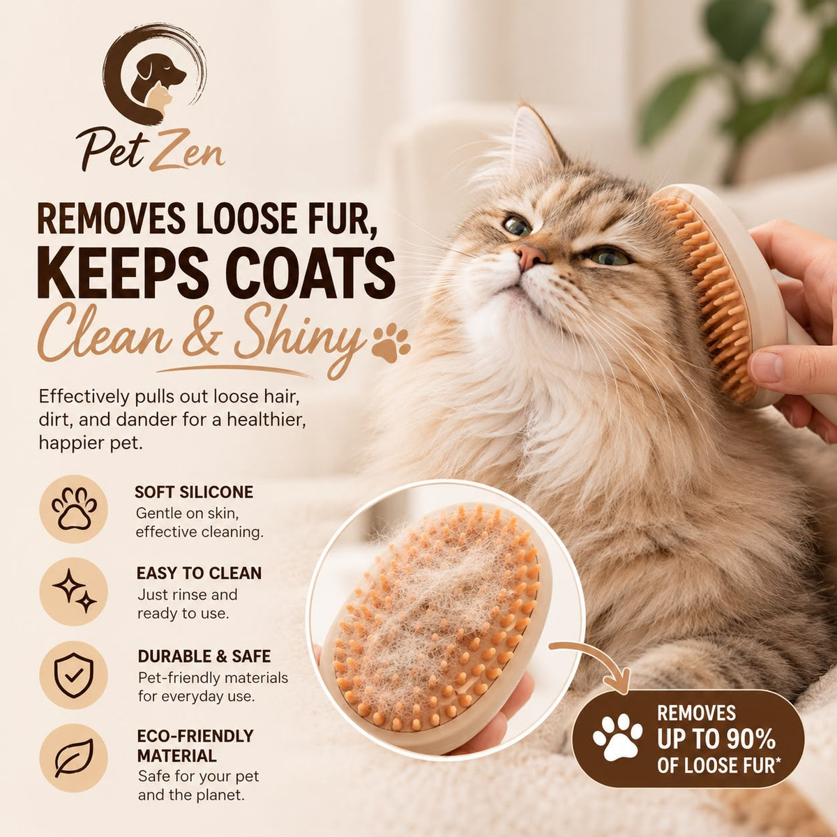SteamGroom – 3-in-1 Steam Brush for Dogs & Cats, Massage & Loose Hair Removal