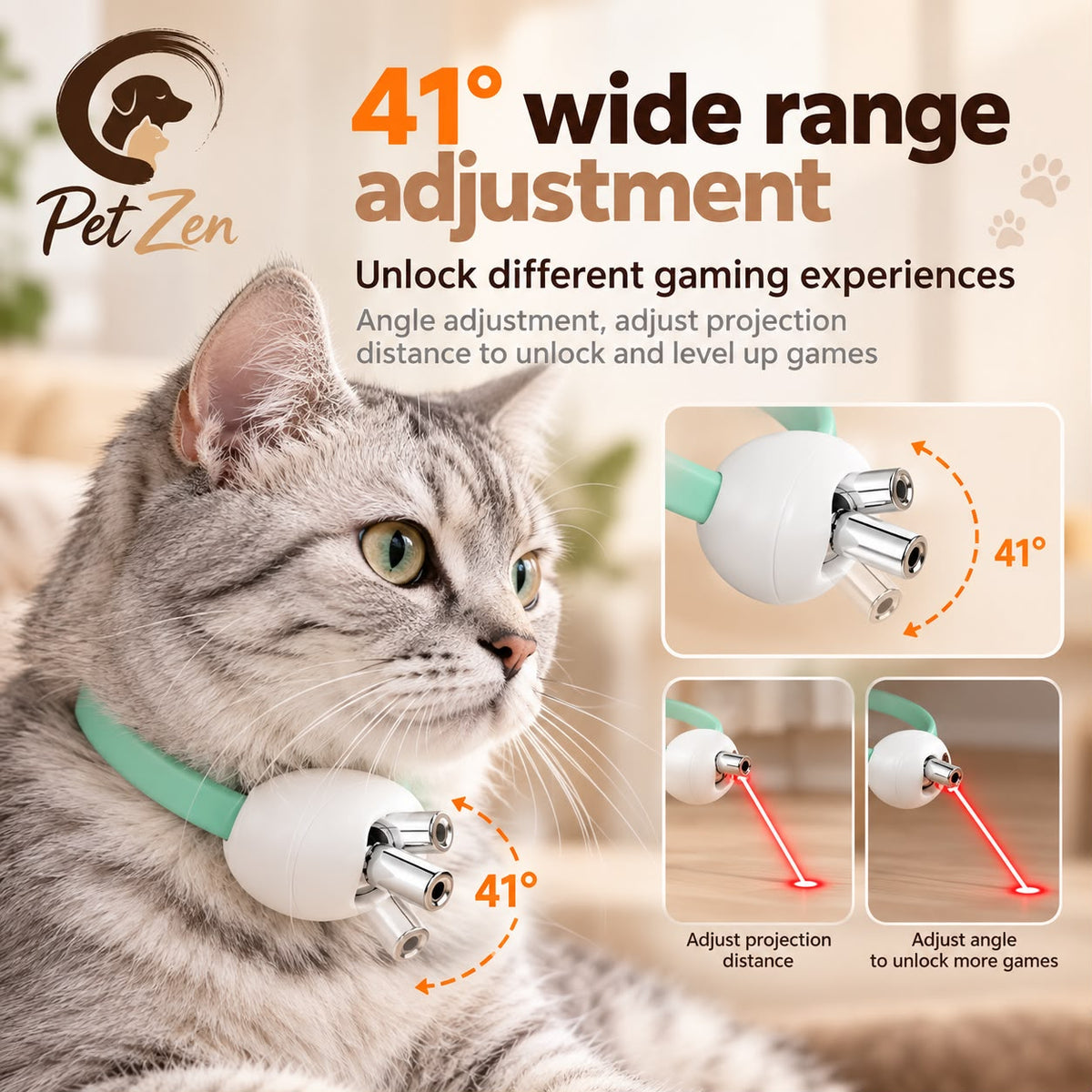Rechargeable Interactive Laser Cat Collar – Automatic Light-Up Toy for Cats