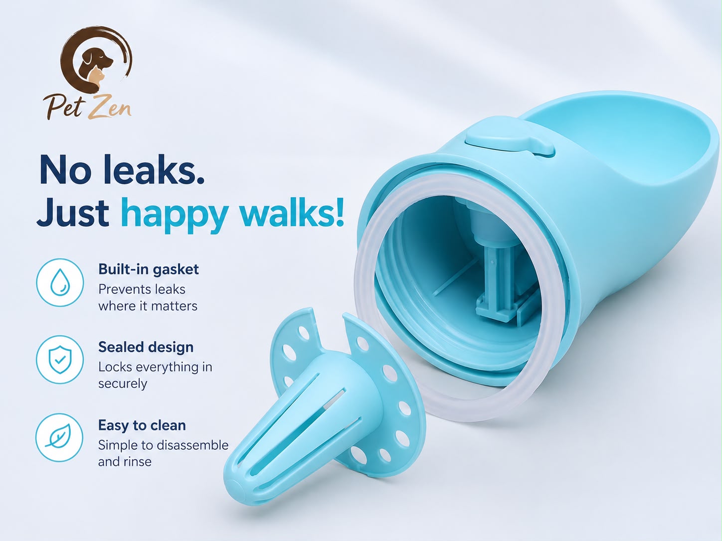 2-in-1 Portable Pet Water Bottle – Food & Water Travel Bottle for Dogs & Cats
