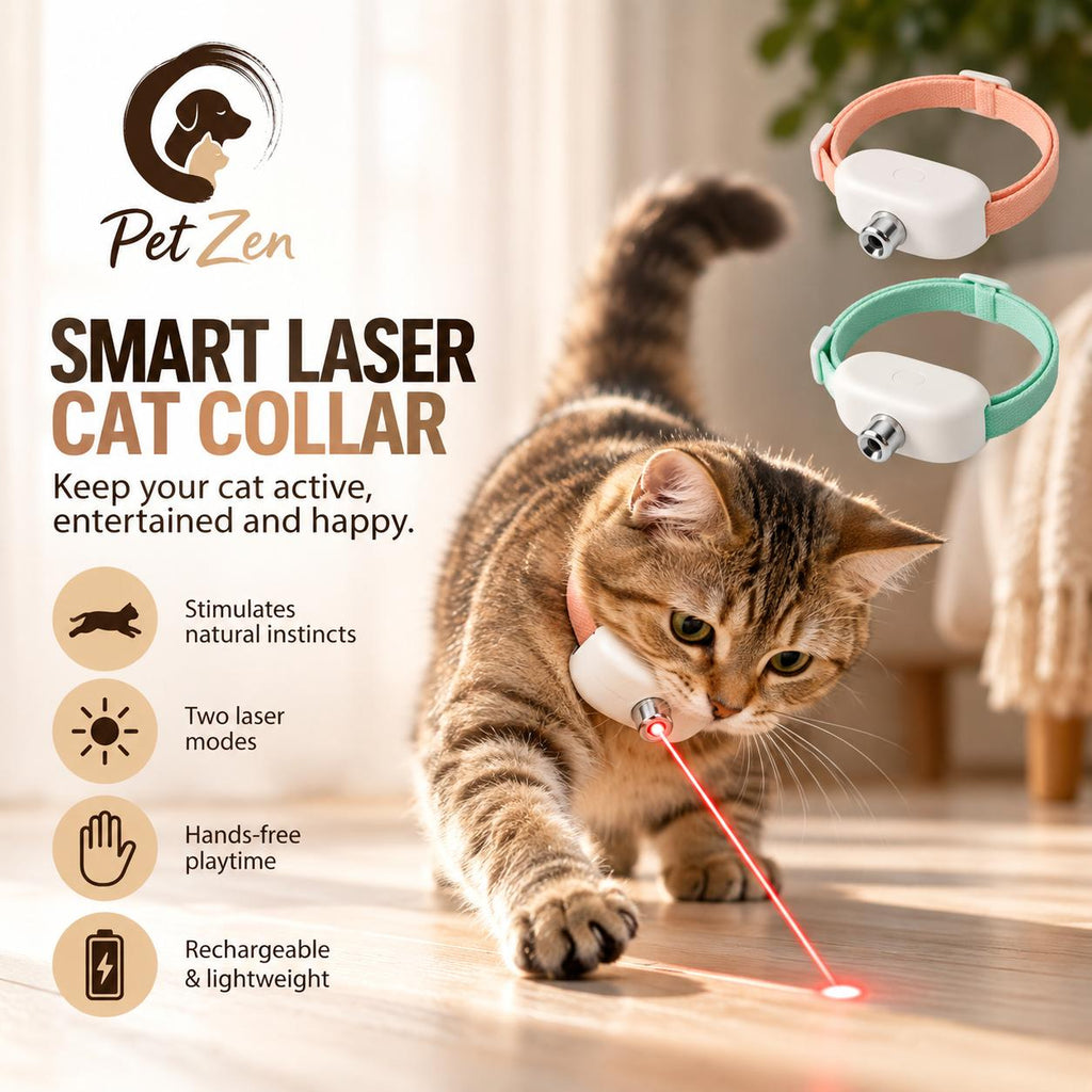 Rechargeable Interactive Laser Cat Collar – Automatic Light-Up Toy for Cats