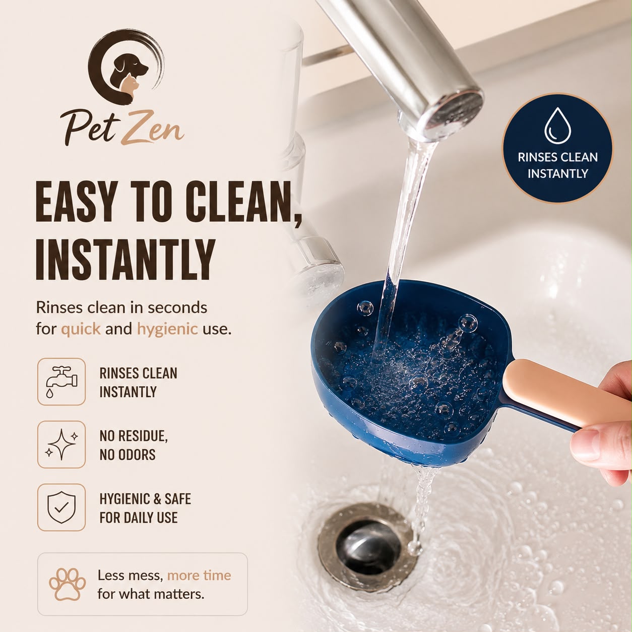 Premium Pet Food Scoop with Clip – Portable Measuring Scoop for Dog & Cat Food