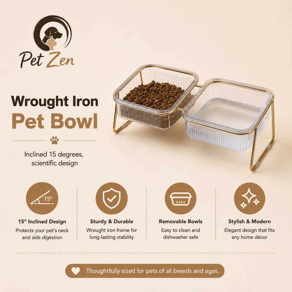 Premium Raised Double Pet Bowl – Elevated Food & Water Feeder for Cats & Dogs