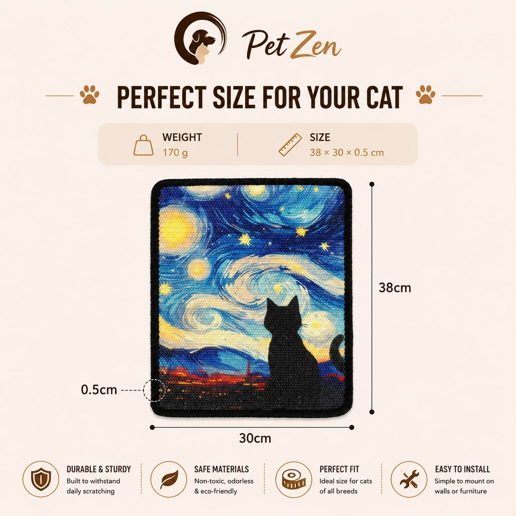 Cat Scratch Mat for Walls & Furniture – Decorative Wall Mounted Scratching Pad