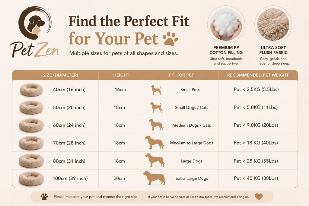 Soft Plush Pet Bed – Round Sleeping Cushion for Cats & Small Dogs