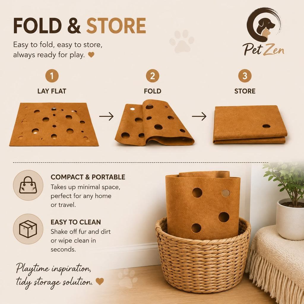 Interactive Cheese Cat Play Mat – Hide & Seek Felt Activity Mat for Indoor Cats