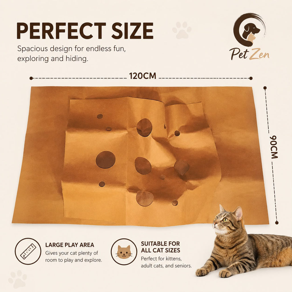 Interactive Cheese Cat Play Mat – Hide & Seek Felt Activity Mat for Indoor Cats