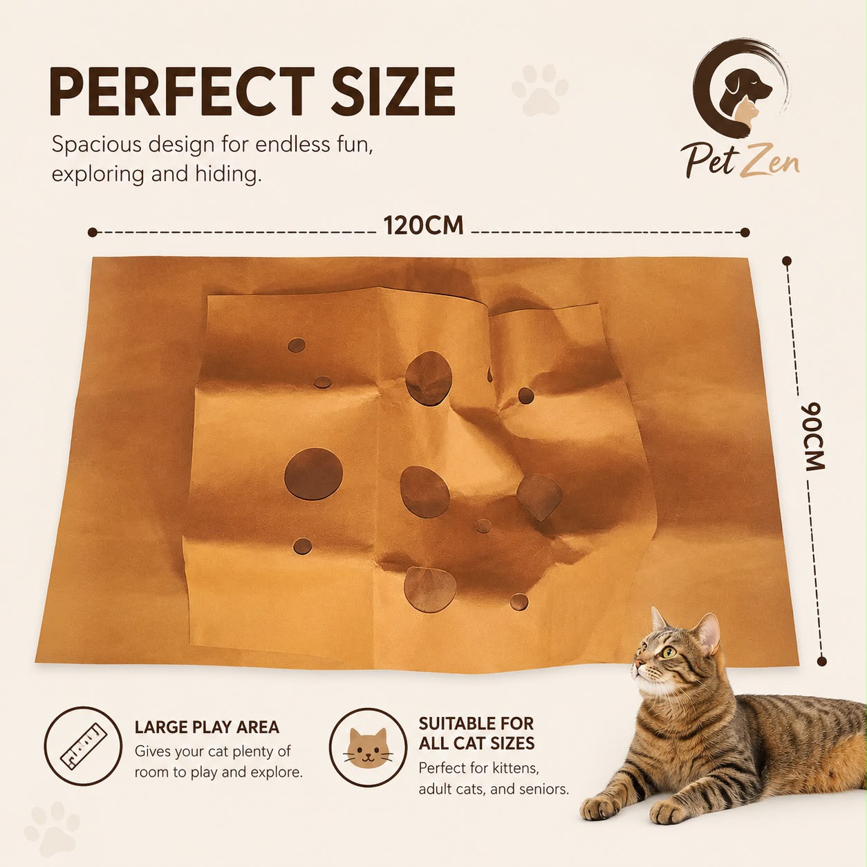 Interactive Cheese Cat Play Mat – Hide & Seek Felt Activity Mat for Indoor Cats
