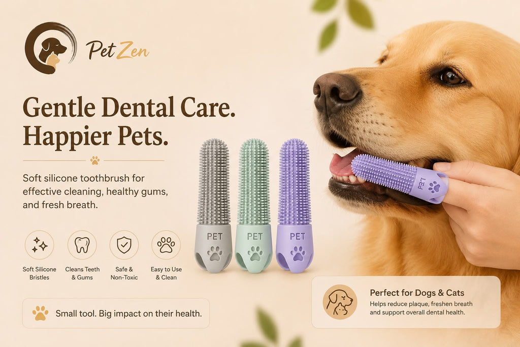 Soft Silicone Finger Toothbrush – 360° Oral Care Brush for Dogs & Cats