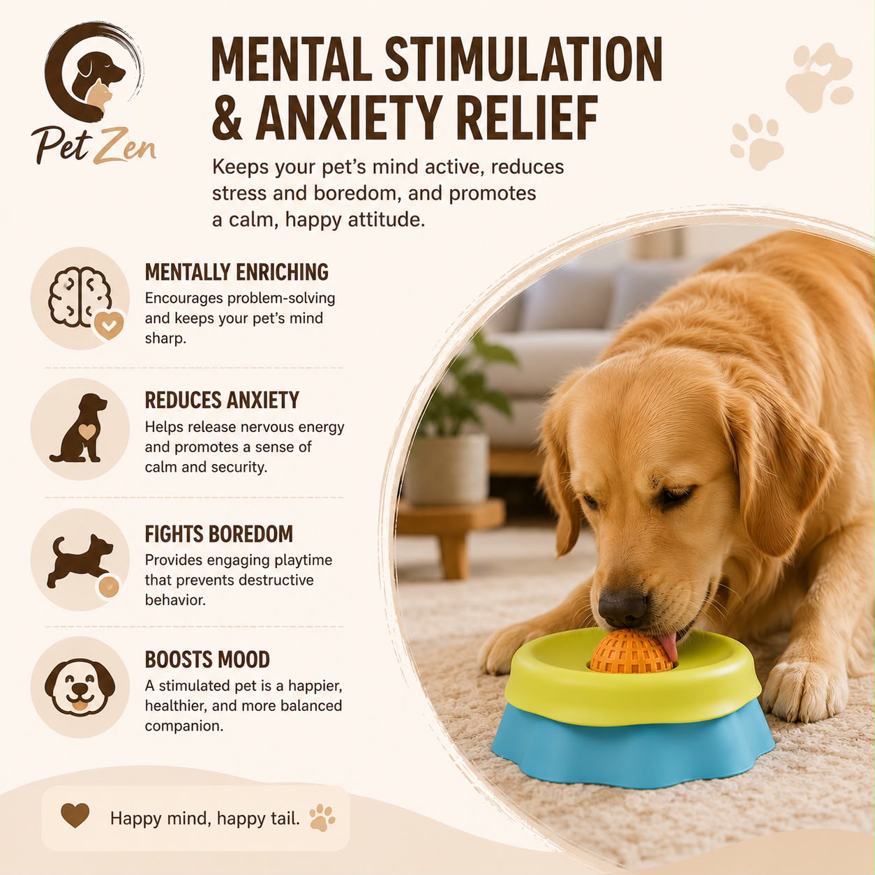 Anxiety Relief Slow Lick Bowl for Dogs & Cats | Interactive Slow Feeder | Calming Enrichment Toy | Dishwasher Safe