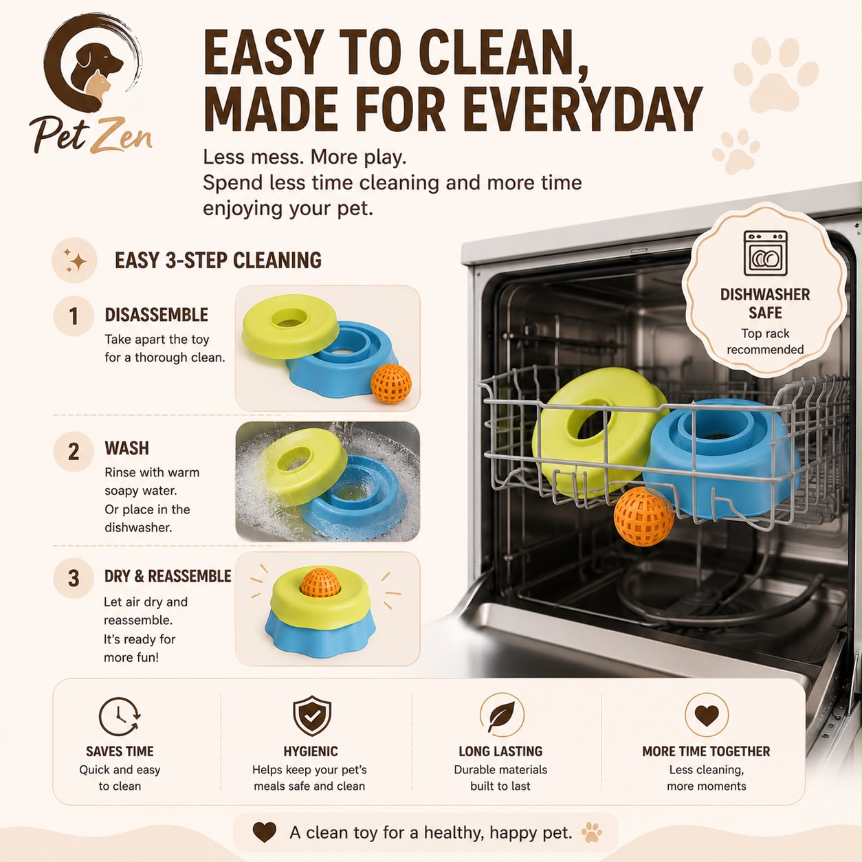 Anxiety Relief Slow Lick Bowl for Dogs & Cats | Interactive Slow Feeder | Calming Enrichment Toy | Dishwasher Safe