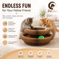 Interactive Foldable Cat Scratcher Toy with Ball – Corrugated Cardboard Scratch Pad for Indoor Cats