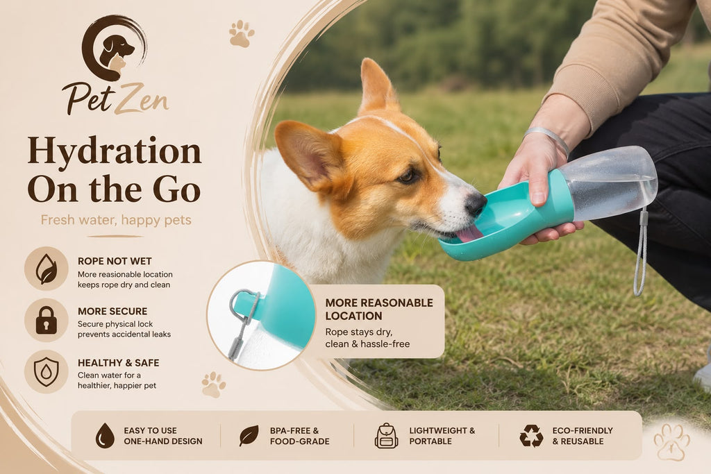 Portable Pet Water Bottle – Leakproof Travel Water Dispenser for Dogs & Cats
